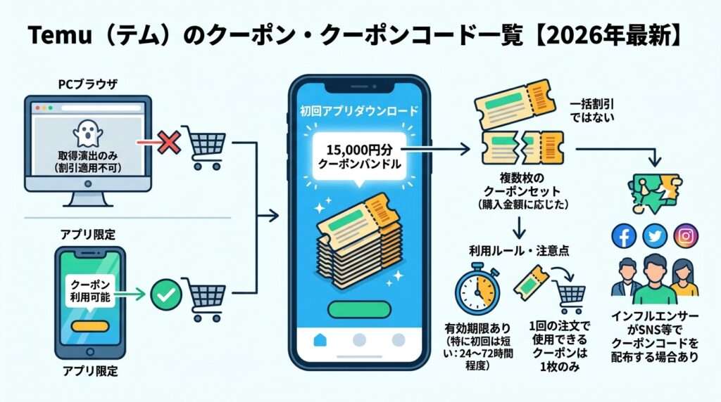 temu クーポン Temuのクーポン・クーポンコード一覧【2026年最新】
